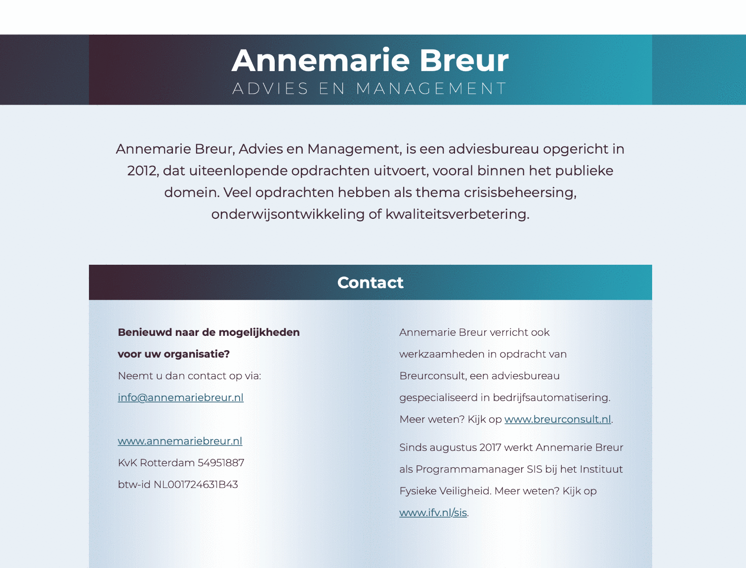website: Annemarie Breur