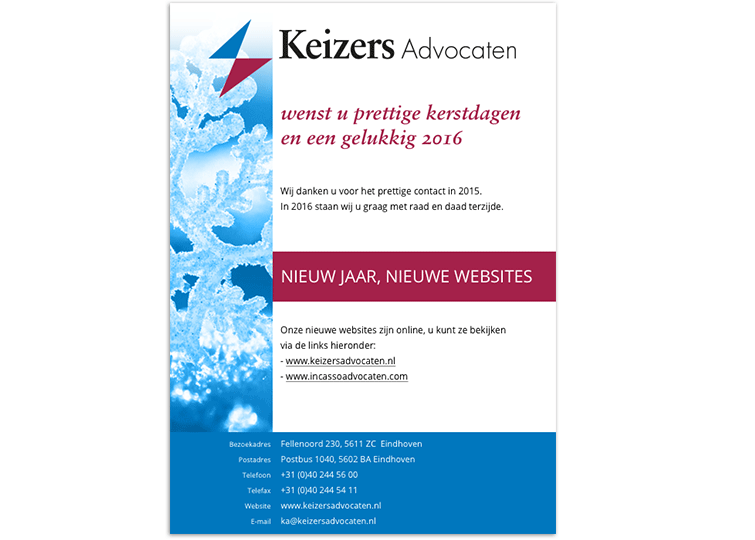 kerstkaart: Keizers Advocaten