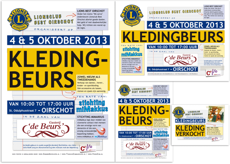 posters: Lions Best Oirschot, Kledingbeurs
