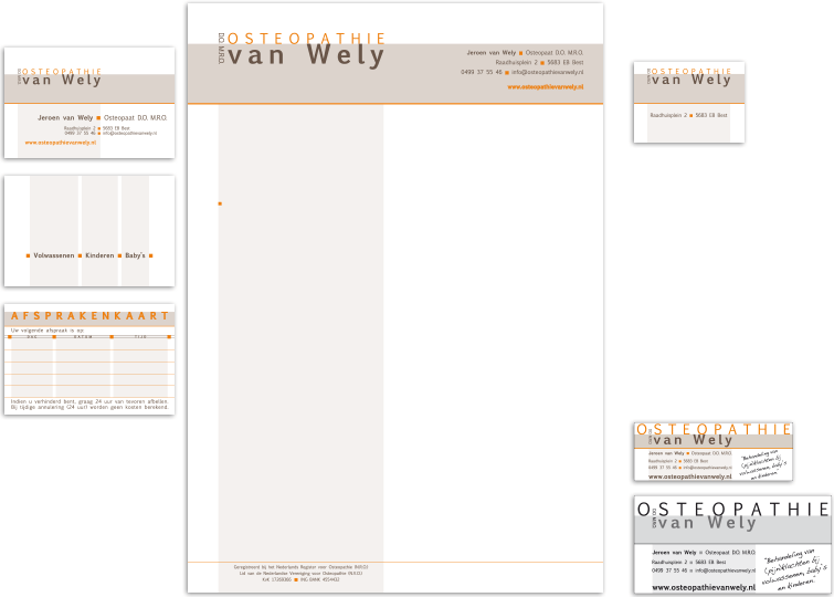 huisstijl: Osteopathie Van Wely